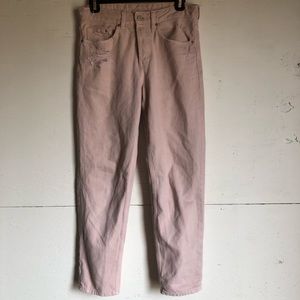 H&M baby pink jeans originally distressed size 25